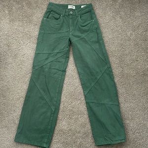green panel jeans